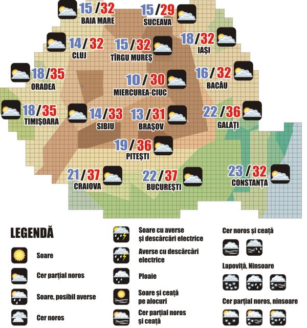 Prognoza meteo (23.07. - 24.07.2025)